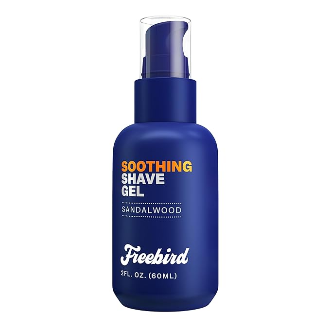 Freebird Shave Gel for Men - 60mL Ultra Smooth, Sensitive Skin Formula Ideal for Precision Shaving, Non-Foaming, Hydrating with Aloe Vera, Enhanced Glide, Travel Size, Compatible with All Razor Types