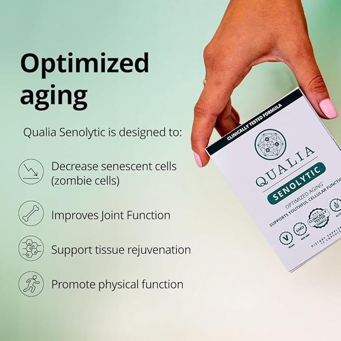 Qualia Senolytic Supplement, Fisetin, Quercetin, Piperlongumine & More, Aging Supplement That Supports Optimal Cell Repair & Rejuvenation, Naturally Eliminate Zombie Cells, Capsules, 2 Box