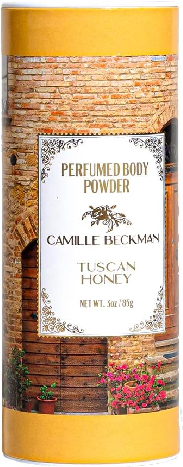Tuscan Honey Scented Talc-Free Body Powder, Perfumed Dusting Powder, Camille Beckman, 3 Ounce