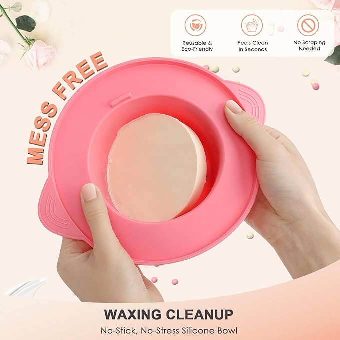 KeShi Waxing Kit for Women and Men, Digital Wax Warmer with 6 Bags Hard Wax Beads, at-Home Hair Removal Wax Kit for Full Body, Face, Eyebrow, Bikini, Legs, Brazilian & Sensitive Skin(Vital Orange)