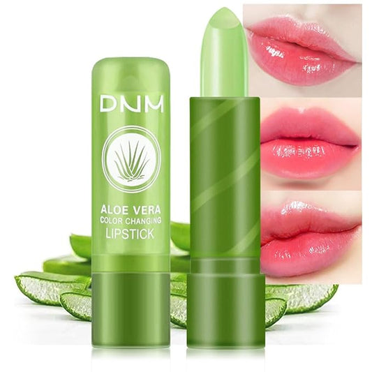 BINGBRUSH Aloe Vera Color Changing Lipstick Queen,Long Lasting Lip Care Nutritious Plumper Lip Balm Moisturizer Magic PH Temperature Color Change Lip Gloss Makeup Set for Women