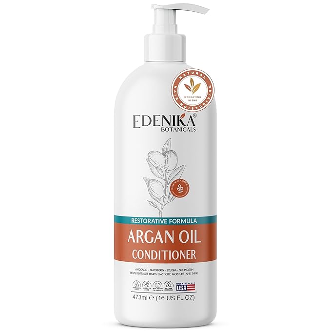 Argan Oil Moisturizing Conditioner with Avocado, Blackberry & Jojoba, 16 fl oz, Restorative & Smoothing Formula, Vegan, Paraben-Free, Sulfate-Free, for All Hair Types