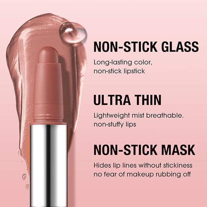 Matte Lipstick Crayon Set, Dusty Rose Mauve & Burnt Coral – Waterproof Long Lasting Lip Liner Pencil, High Pigment Creamy Velvet Lipstick, Non-Drying Lip Color for Women, 02+05