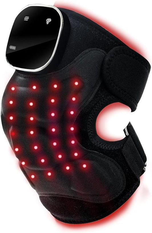 Red Light Therapy for Knee Brace, Vibration Knee Massager, 660nm&850nm, Red Light Heated Device for Knee/Elbow/Shoulder