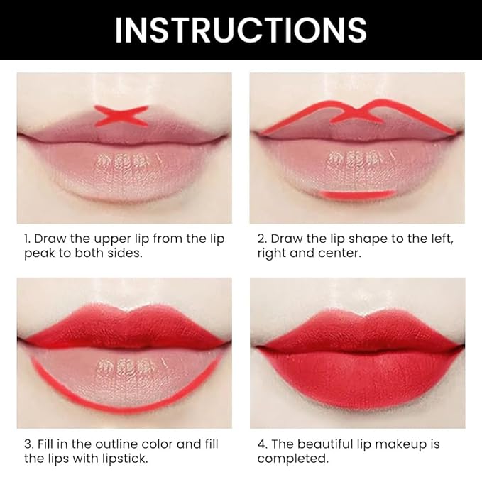 evpct 1Pcs Red Velvet Matte Lip Liner and Lipstick Combo Set Kit for Women, Fire Orange British Red Magic 24 Hours Lipstick and Lip Liner Stain Makeup Set Long Lasting Waterproof 24 labial, 42#