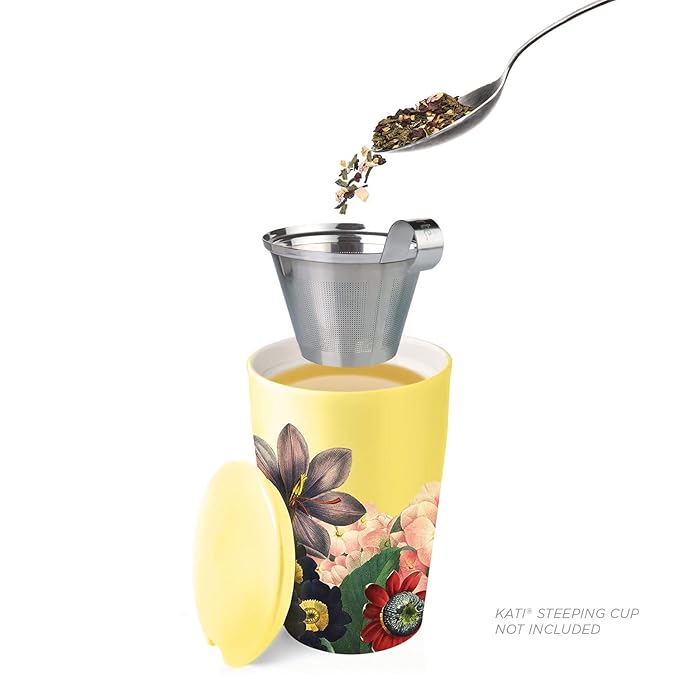 Tea Forte Vanilla Rose Premium Organic Loose Leaf Caffeinated White Tea Blend Canister, Makes 35-50 Cups