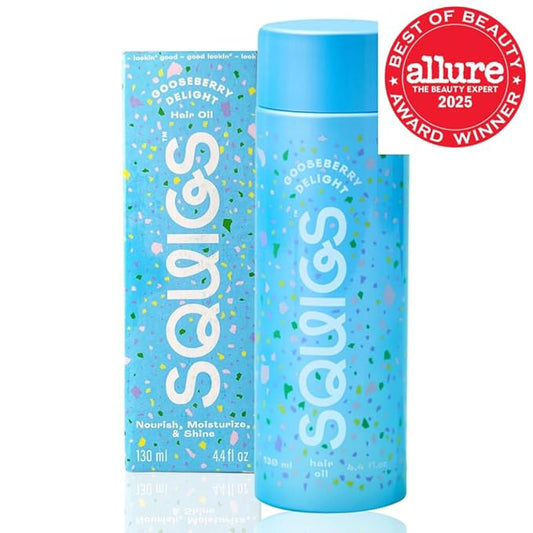 Squigs Hair Growth Oil for Dry & Damaged Hair – with Amla, Castor & Coconut Oil Blend for Frizz Control, Hydration & Scalp Treatment – Pre-Wash & Styling Treatment – 130ml