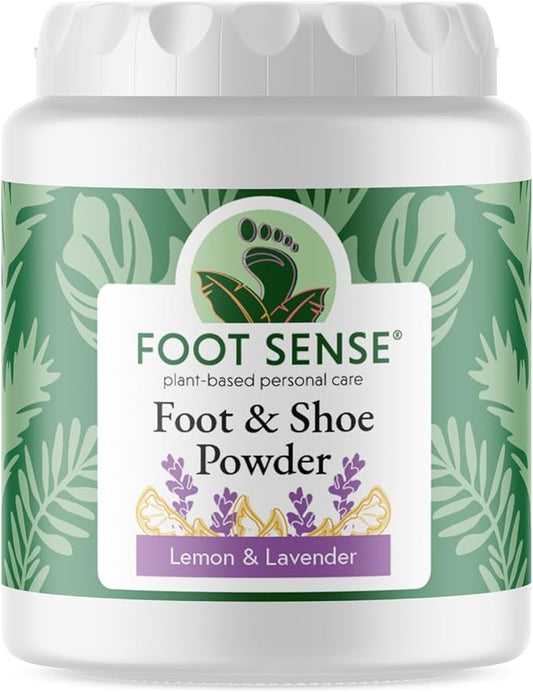 FOOT SENSE All Natural Foot & Shoe Powder, Foot Deodorant, Talc-Free, Odor Eliminator, Disinfects & Deodorizes, Long-Lasting up to 6 Months Safe for Men, Women, Kids, Athletes, 50g (4 Pack)