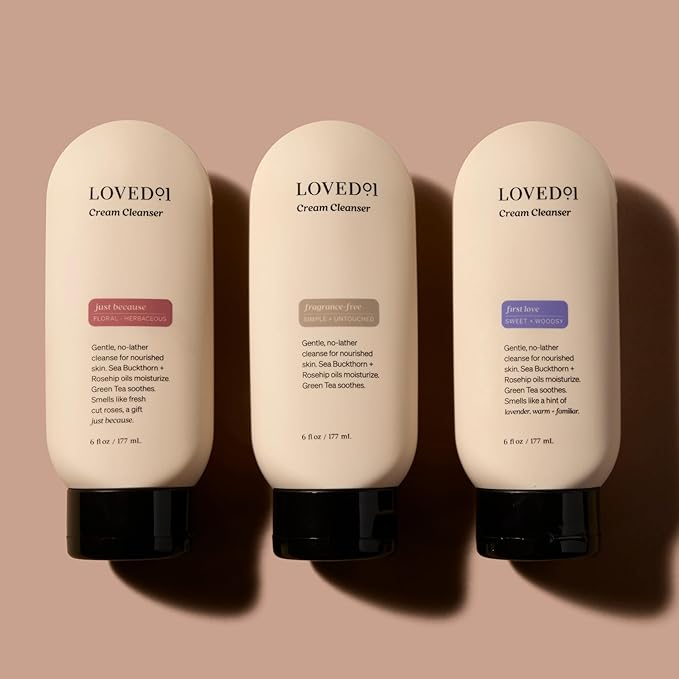 Loved01 Face & Body Cream Cleanser, John Legend Skincare, Gentle Daily Wash for All Skin Types, Hydrating & Moisturizing Cream-to-Clean Formula, Fragrance-Free, 2-Pack (6 oz Each)