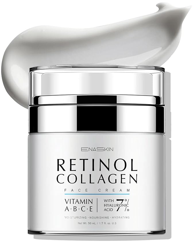 Retinol Anti Aging Face Moisturizer: Wrinkle Cream for Women, Collagen Day Night Repair Cream - Firming, Tightening & Lifting Neck Sagging Skin, 7% Hyaluronic Acid for Max Hydration, 1.7 Oz