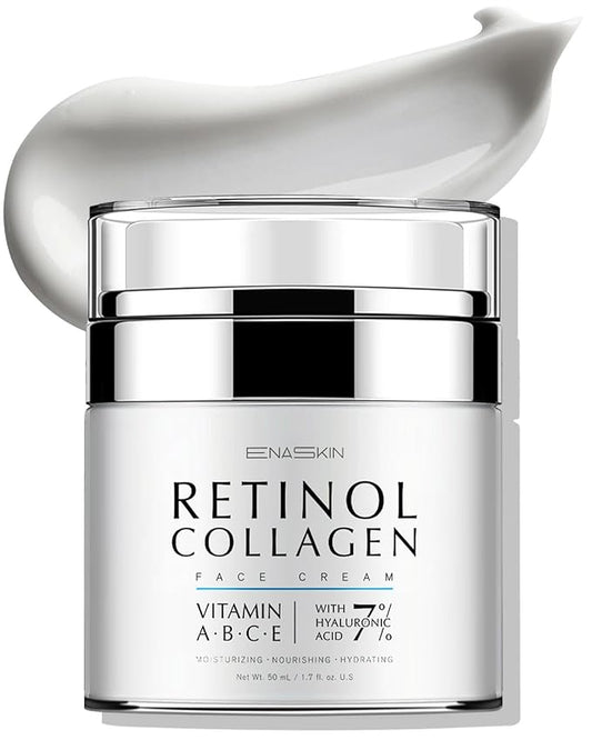 Retinol Anti Aging Face Moisturizer: Wrinkle Cream for Women, Collagen Day Night Repair Cream - Firming, Tightening & Lifting Neck Sagging Skin, 7% Hyaluronic Acid for Max Hydration, 1.7 Oz