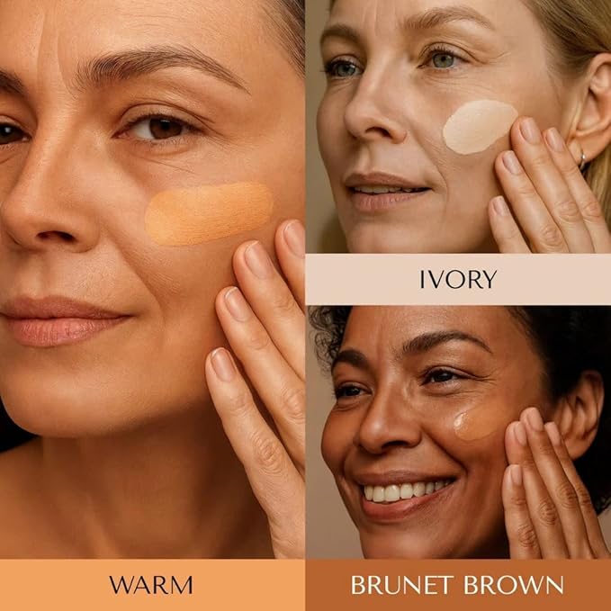 VerveFields，Foundation Cushion Concealer,Mushroom Head Air Cushion Cream, BB Cream Face Makeup Foundation,Moisturizing Long-Lasting, Even Skin Tone for All Skin Types (Brown)