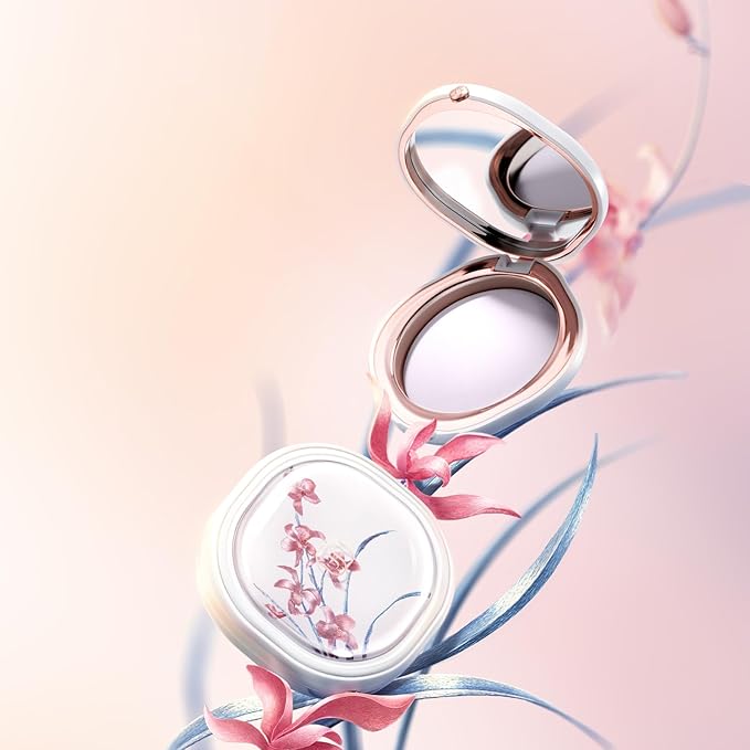 FLORASIS Flawless Jade Breathable Pressed Powder (Ode to Embroidery) (04 Lavender, 1 Count)