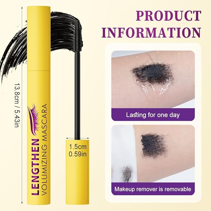 Bubble Mascara, 2026 Upgrade Volumizing Mascara, Waterproof Brown Mascaras for Sensitive Eyes, Clump-Free Lash Enhancer for Daily Use, Long Lash Mascaras for Women (1pcs-black)