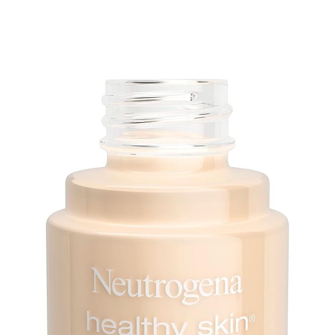 Neutrogena Healthy Skin Liquid Foundation Makeup with Broad Spectrum SPF 20 Sunscreen, Lightweight, Medium Coverage Makeup with Sunscreen and Pro-Vitamin B5, Classic Ivory 10, 1 fl. oz