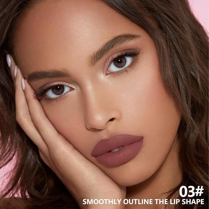 BINGBRUSH 2 in 1 Lip Liner and Lipstick Combo, Matte Lipstick Long Lasting Waterproof Lip Pencil Crayon, Smudge Proof Lip Stain,Hign Pigmented Women’s Makeup (03#Rose Mirage)