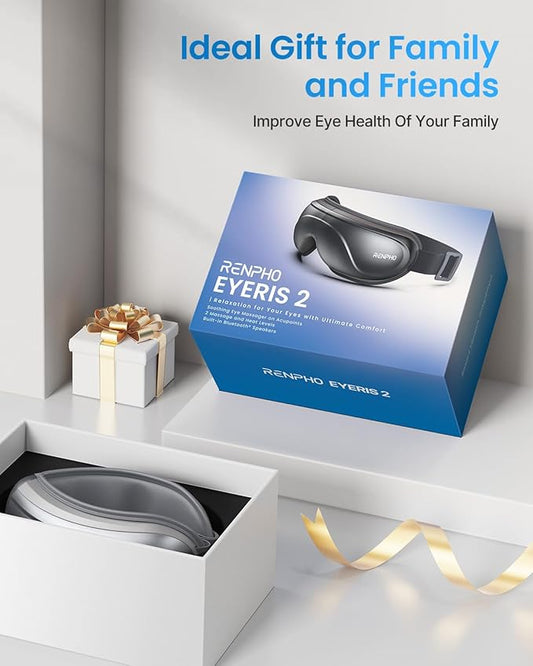 RENPHO Eye Massager with Heat, Eyeris 2 Birthday Gifts for Mom Dad Women Men Face Massager, Heated Eye Mask for Improve Sleep