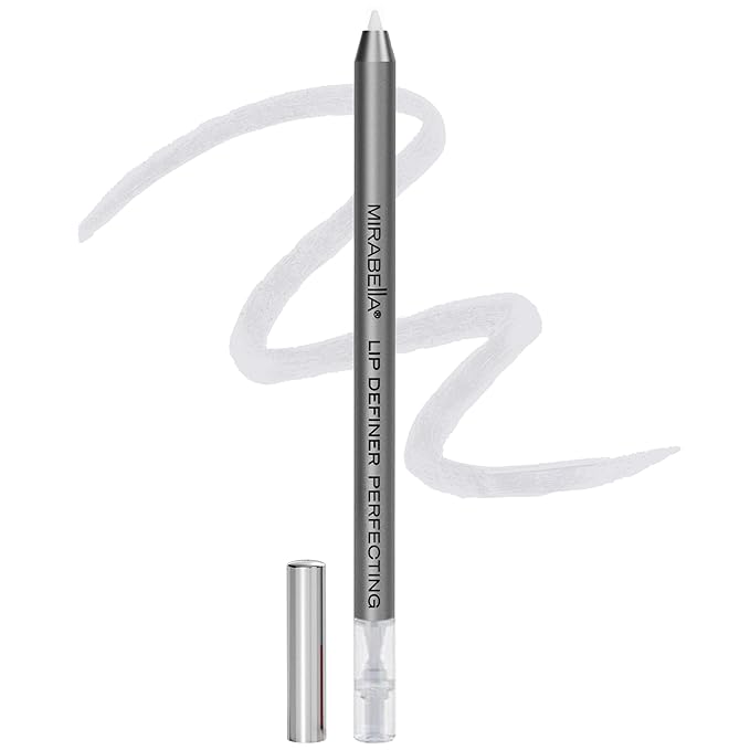Mirabella - Line and Define Lip Definer, Smoothing & Moisturizing Retractable Lip Pencil with Sharpener, Helps Lipstick Stay Put, Long-Lasting Creamy Formula with Antioxidants Vitamins C & E, Clear
