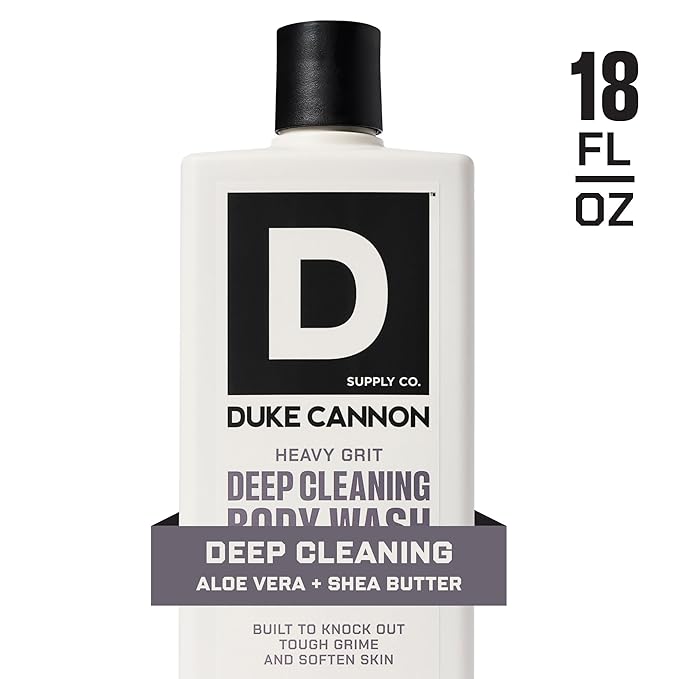 Duke Cannon Heavy Grit Body Wash - Deep Cleaning, 18oz | Industrial Strength Formula for Men, Refreshing Scent, Tough on Dirt & Sweat, Clean Skin & Invigorating Cleanse
