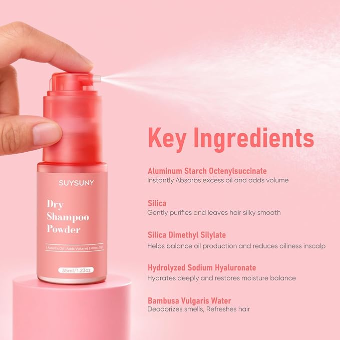 Dry Shampoo Powder for Women and Men,1.23oz Travel Size Waterless Dry Shampoos Spray for Thick, Fine,Dry Oily Hair,Non Aerosol Dry Volumizing Shampoo Instant Refresh Fullness|Unscented,Gifts for Women