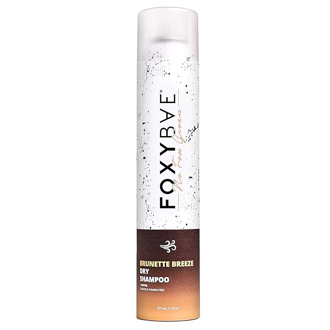 FoxyBae Dry Shampoo for Dark Hair - with Biotin - Deodorizing, Volumizing, Refreshing Spray - Brunette Breeze - 7 Fl Oz