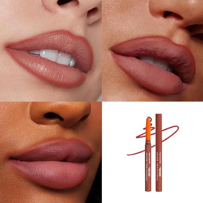 Retractable Lip Liner Pencil for Shaping & Sculpting Lips,Creamy Matte Gel Crayon Lip Liner Pencil delineador de labios,Long Lasting Waterproof Lipstick LipLiner (03#, 1 Count (Pack of 1))