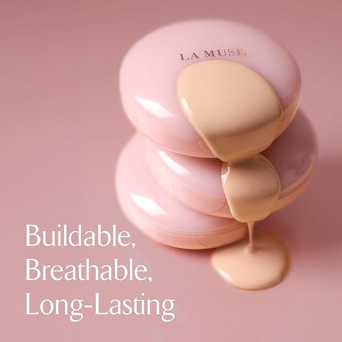 LA MUSE Glow Cushion Foundation No.20 Pure Ivory | Matches Your Skin Tone Perfectly | 65% Hyaluronic Acid Formula Moisturizes Dry Skin | Natural Radiant Glow, Smooth Texture | Light to Medium Coverage