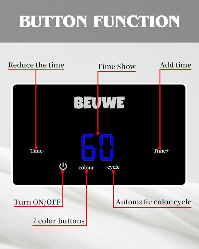 Red-Light-Therapy-Mask, Led Light Therapy for Face, 7 Colors Led Face Mask Facial Led Light Therapy Tool Skin Care Equipment at Home, Facial Neck Body Hand Beauty Mask
