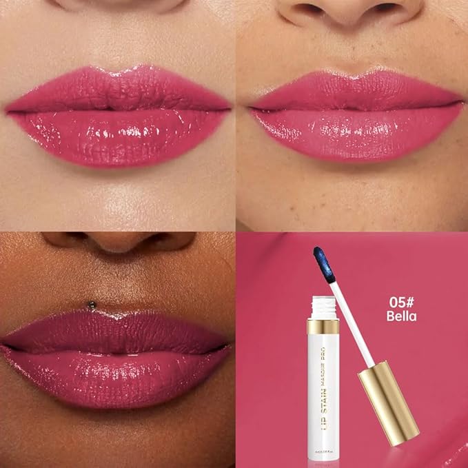 Lip Stain - Wipe-Off &Peel Off Lip Color | Waterproof, Long Lasting, Transfer-Resistant, Smudge-Proof Lip Tint | Easy Wipe Finish, High Pigment | All-Day Vibrant Kiss-Proof Lip Stain, 05#+09#