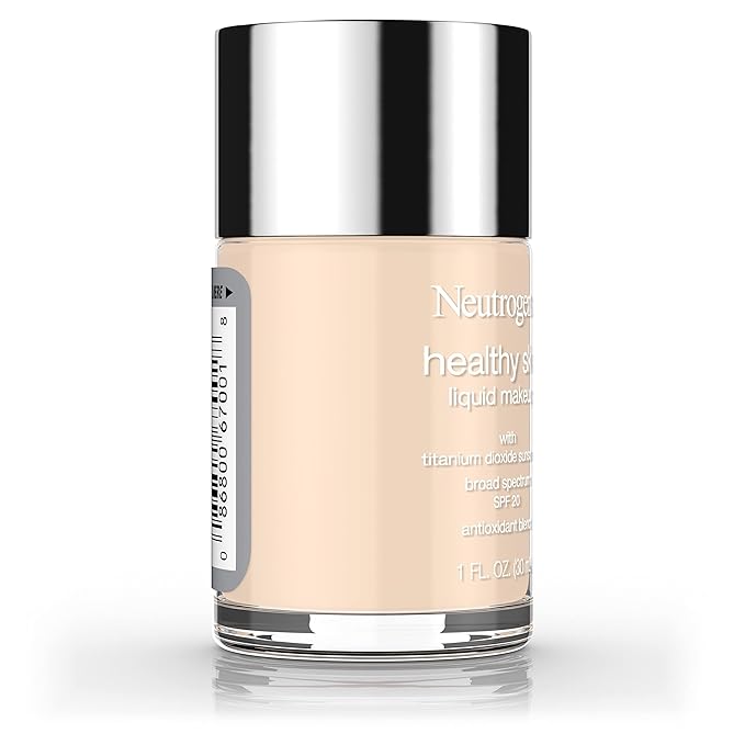 Neutrogena Healthy Skin Liquid Foundation Makeup with Broad Spectrum SPF 20 Sunscreen, Lightweight, Medium Coverage Makeup with Sunscreen and Pro-Vitamin B5, Classic Ivory 10, 1 fl. oz