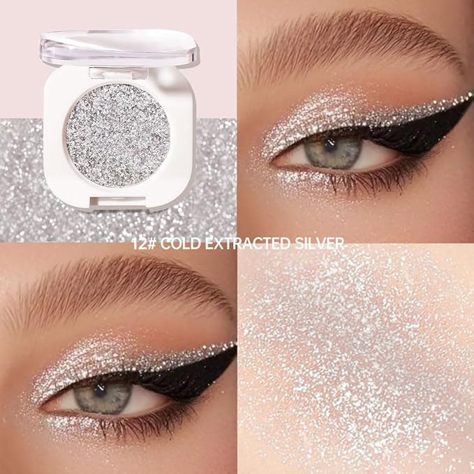 Pearlescent mini Eyeshadow Highly Pigmented Blend Matte & Shimmer EyeShadow,Cream Moisturizing Waterproof&Long Lasting Eye Makeup Natural Luminous Makeup Look (B12, 1 Count (Pack of 1))