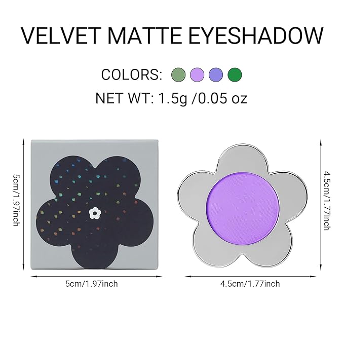 Erinde Lavender Purple Matte Eyeshadow Palette, Velvet Eye Shadow Compact Powder Primer Base Makeup, Long-Lasting Eye Makeup, Ultra-Blendable, Pigmented Color, Vegan Formula, 112 Light Lavender Purple