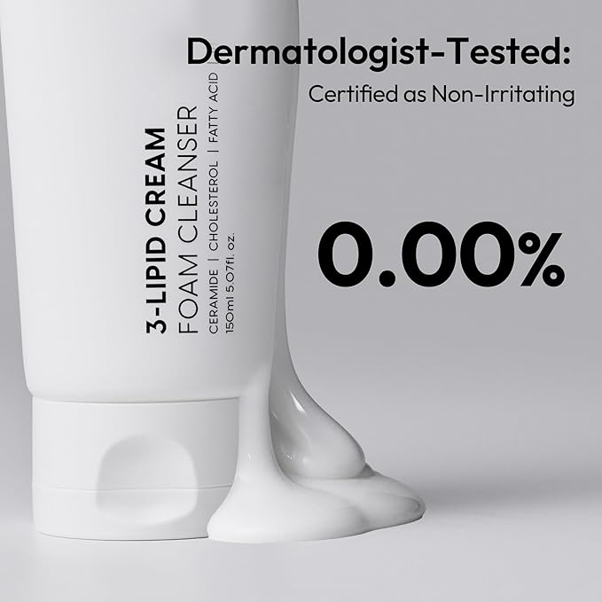 LAYERLAB Korean Face Wash with 5 Ceramides | Hydrating Low pH Cream Foam Cleanser for Sensitive Skin | Helps Support Moisture Barrier, Non-Drying, For All Skin Types 100ml 5.07 fl oz (White)