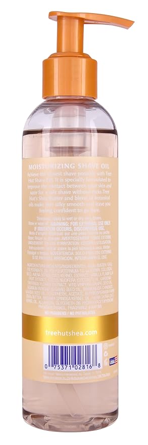 Tree Hut Vanilla Moisturizing Shave Oil, Hydrating Gel-to-Oil Formula for a Close, Smooth Shave, Made with Shea Butter, For All Skin Types, Holiday Gift & Stocking Stuffer, 7.7 fl oz