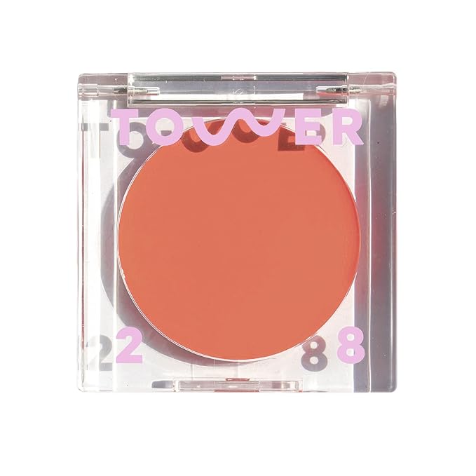 Tower 28 Beauty BeachPlease Cream Blush for Cheeks and Lips - Multi-Purpose Lip and Cheek Tint in Sun-Kissed Peach Blush - for Sensitive Skin – Color RUSH HOUR, Luminous Finish