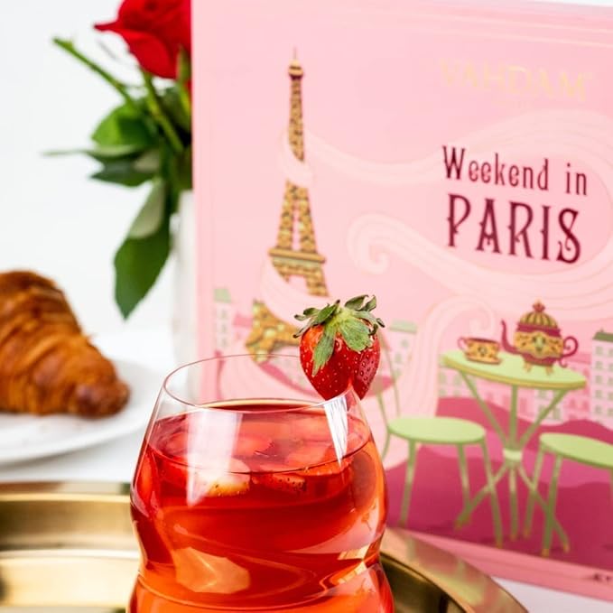 VAHDAM, Weekend in Paris Tea Gift Set - 9 Assorted Teas | Travel Edition Gift Box | Natural Ingredients Luxury Tea Set | Gluten Free, Non-GMO