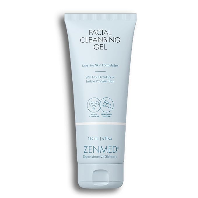 ZENMED Facial Cleansing Gel 6 oz for Women and Men - All-in-One Cleanser Face Wash | Hydrating Cleanser & Gel for Sensitive Skin | Natural, Organic Facial Wash - USA Made