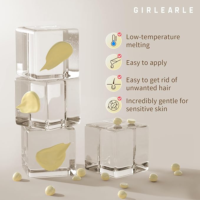 Hard Wax Beads, 1lb Wax Beans for Hair Removal, Hard Wax for Sensitive Skin at Home, Wax Refill Perfect for Eyebrow, Facial, Brazilian Bikini, Legs and Full Body for Women and Men (Cream)