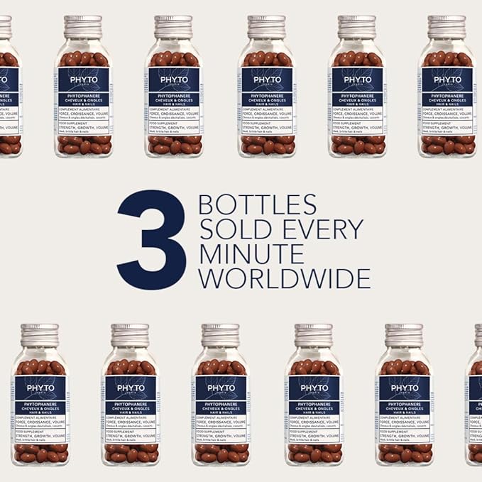 PHYTO Phytophanère 100% Natural Hair Loss Thinning Dietary Supplement, 2-Month Supply 120 Count (Pack of 1)