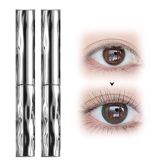 Iron Wand Mascara, 2026 New Length Curl Waterproof Quick-Drying Mascara, Waterproof Sweatproof Lengthening Curling Long Lasting Smudge Proof Tubing Mascara for Natural Lengthening (Black 2Pcs)