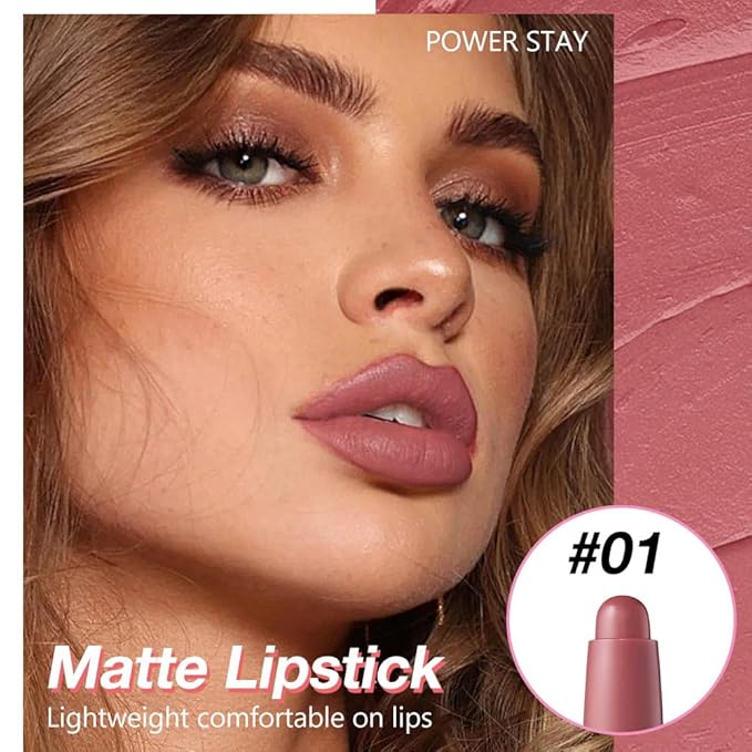 Indian Red Matte Lipstick Crayon - High Pigment Creamy Formula, Waterproof Long Lasting, Smooth Glide Application, Non-Sticklipstick, Ultra Thin Lightweight,Velvet Matte Lip Feel for Women 01#