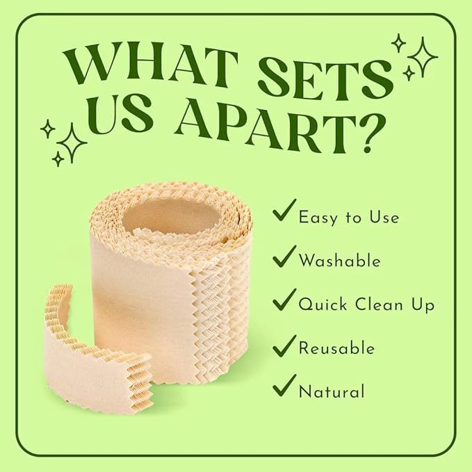 MOOM Organic Sugar Wax with Tea Tree Oil (12 oz) + 48 Reusable Polycotton Waxing Strips – Gentle Hair Removal Kit for Face, Bikini, Legs & Body – Natural & Vegan for Women & Men (Sticks NOT Included)