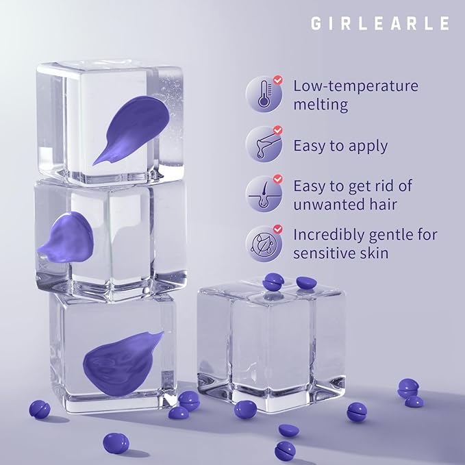 Hard Wax Beads, Wax for Women Sensitive Skin, 1lb, Lavender Formula, Hair Removal for Legs, Brazilian Bikini, Eyebrow, Facial and Full Body