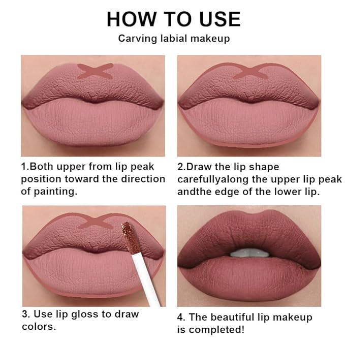 evpct 2Pcs Maroon Matte Lip Liner and Lipstick Combo Set for Women, Maroon Lip Combo Set Liquid Lips Stick Gloss and Lipliner Stains Set Long Lasting Waterproof, Lips Makeup 24 Hours originales