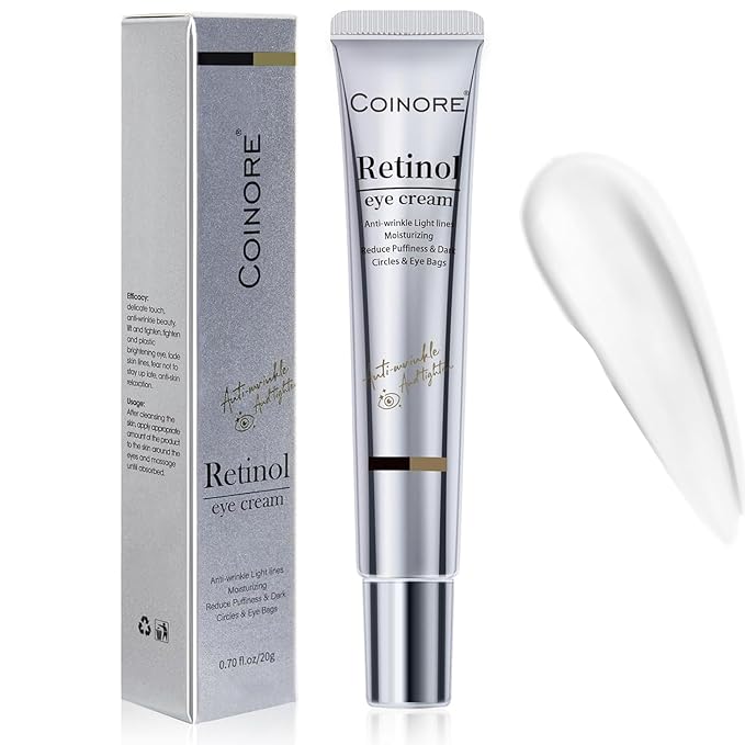 Retinol Under Eye Cream - Cream for Men & Women, Dark Circles, Puffiness & Wrinkles, Anti-Aging Eye Cream for Fine Lines, 0.7 Fl Oz