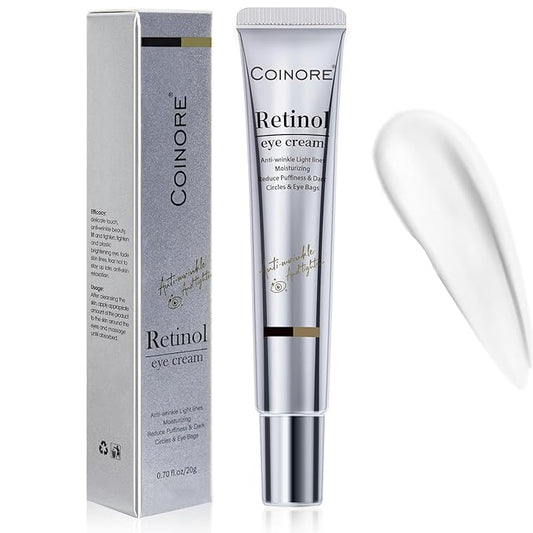 Retinol Under Eye Cream - Cream for Men & Women, Dark Circles, Puffiness & Wrinkles, Anti-Aging Eye Cream for Fine Lines, 0.7 Fl Oz
