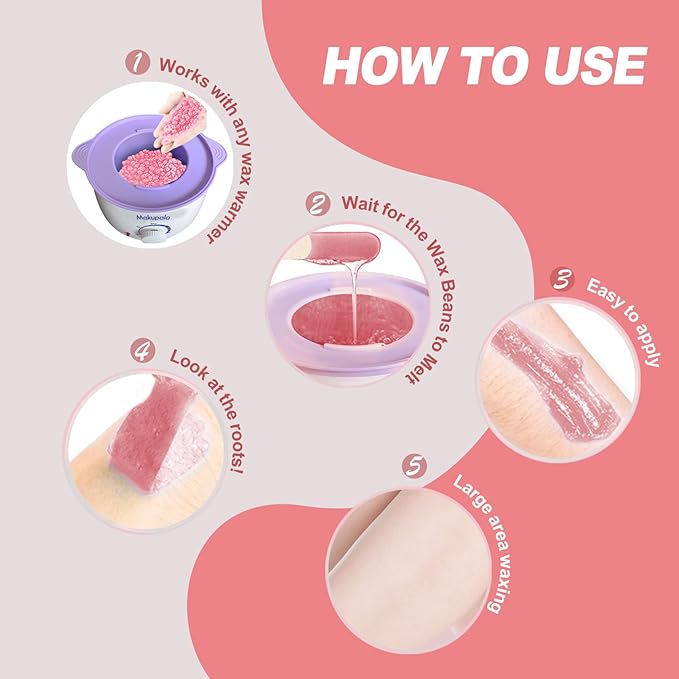 5lb Wax Beads for Hair Removal, 80 oz Bulk Big Bag of Pink Hypoallergenic Wax Bean Refill for Commercial Salon & At-Home Use, Full Body (Brazilian, Bikini, Face, Underarm, Legs) Coarse & Fine Hair