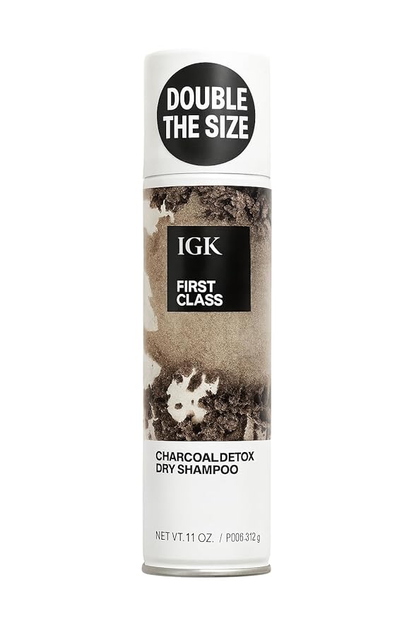 IGK First Class Charcoal Detox Dry Shampoo Jumbo Size | Deep Cleansing, Oil & Odor Absorbing | Adds Volume & Texture | For All Hair Types | 11 oz