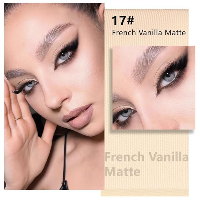 evpct Matte Nude Beige Mini Single Eyeshadow Palette, French Anilla Nude Natural Cream Matte Eye Shadow Palette Makeup Singles for Older Women Eyes, High Pigment Long Lasting Monochrome Eyeshadow