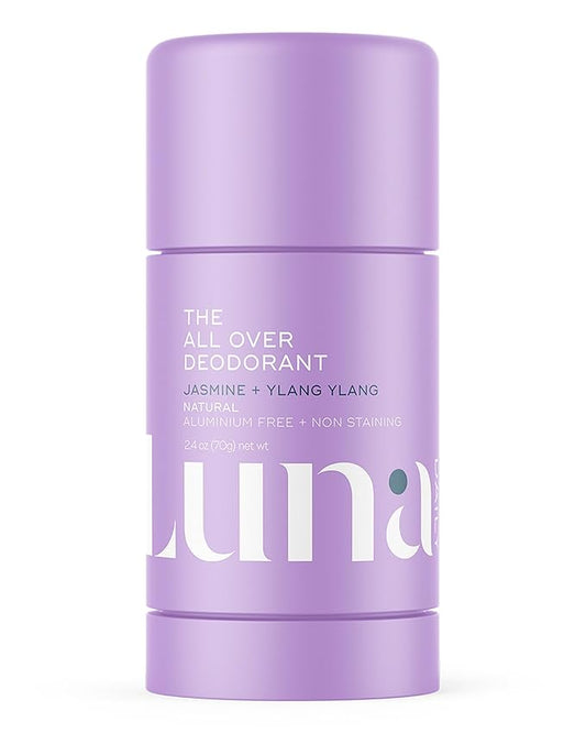 Luna Daily The All Over Deodorant™ Stick | Natural Body Deodorant for Women | pH-Balanced, Aluminum-Free & Non-Staining | Fresh Jasmine & Ylang Ylang | With Hyaluronic Acid & Prebiotics, 2.4 oz